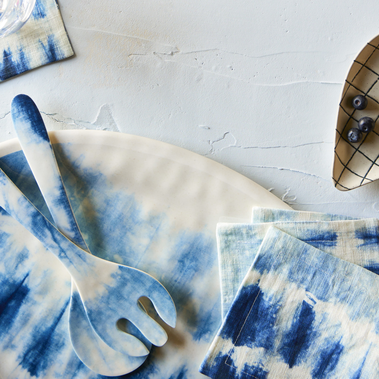 Coastal Shibori Fabric Cocktail Napkin thumbnail