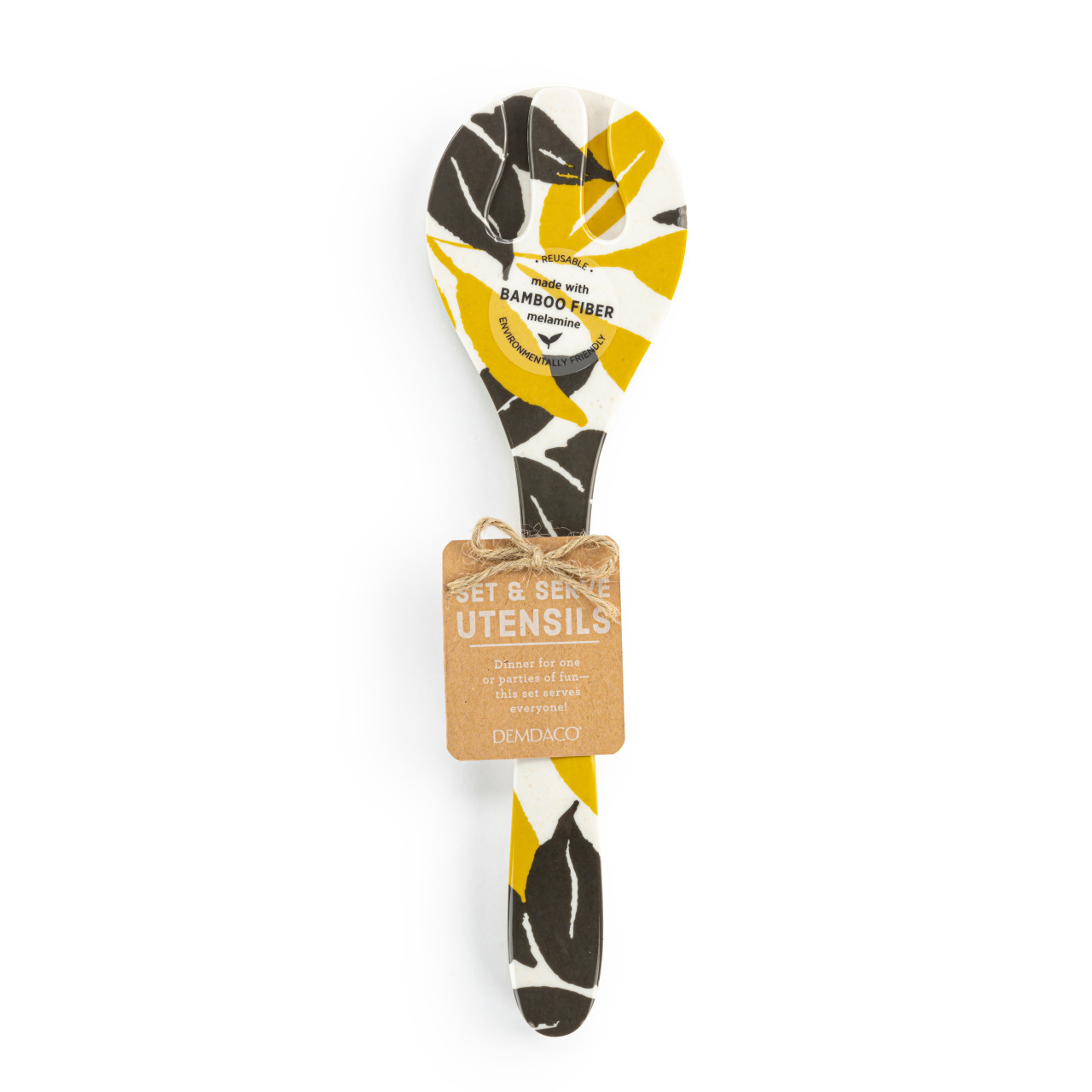 Gold Grey Leaves Melamine Serving Set thumbnail