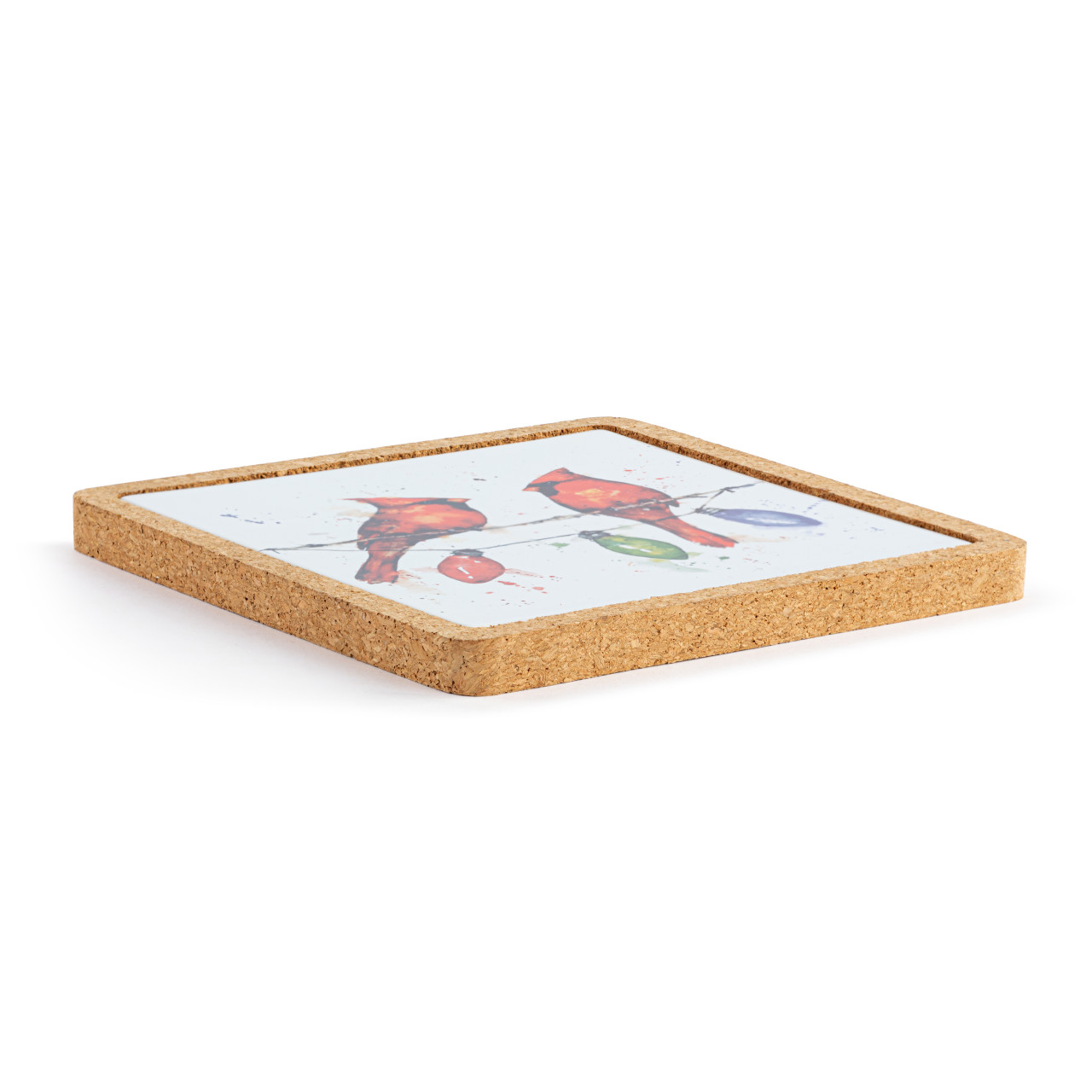 Cardinals on Lightstring Cork Base Trivet thumbnail