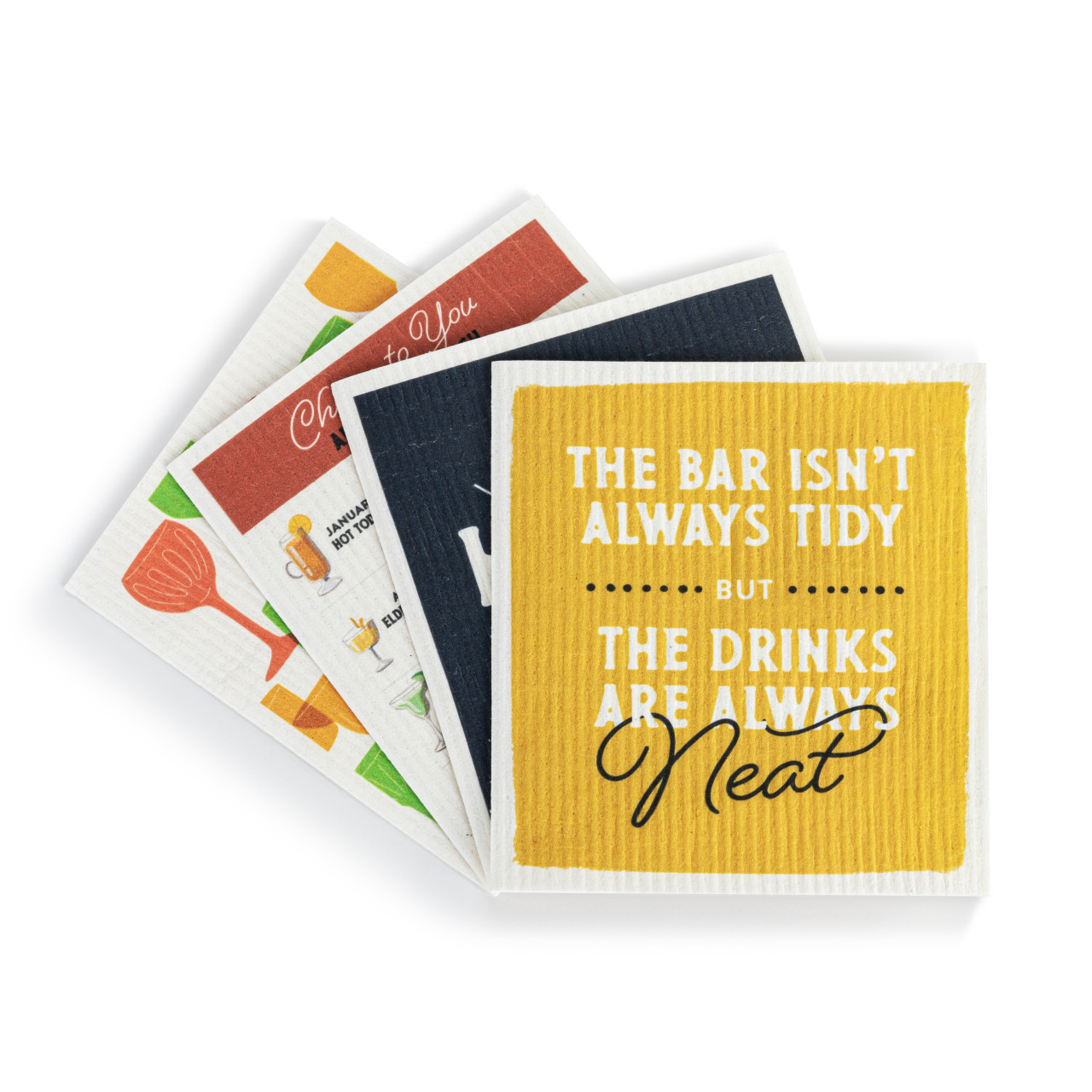 Biodegradable Dish Cloths Happy Hour - 4 Assorted thumbnail