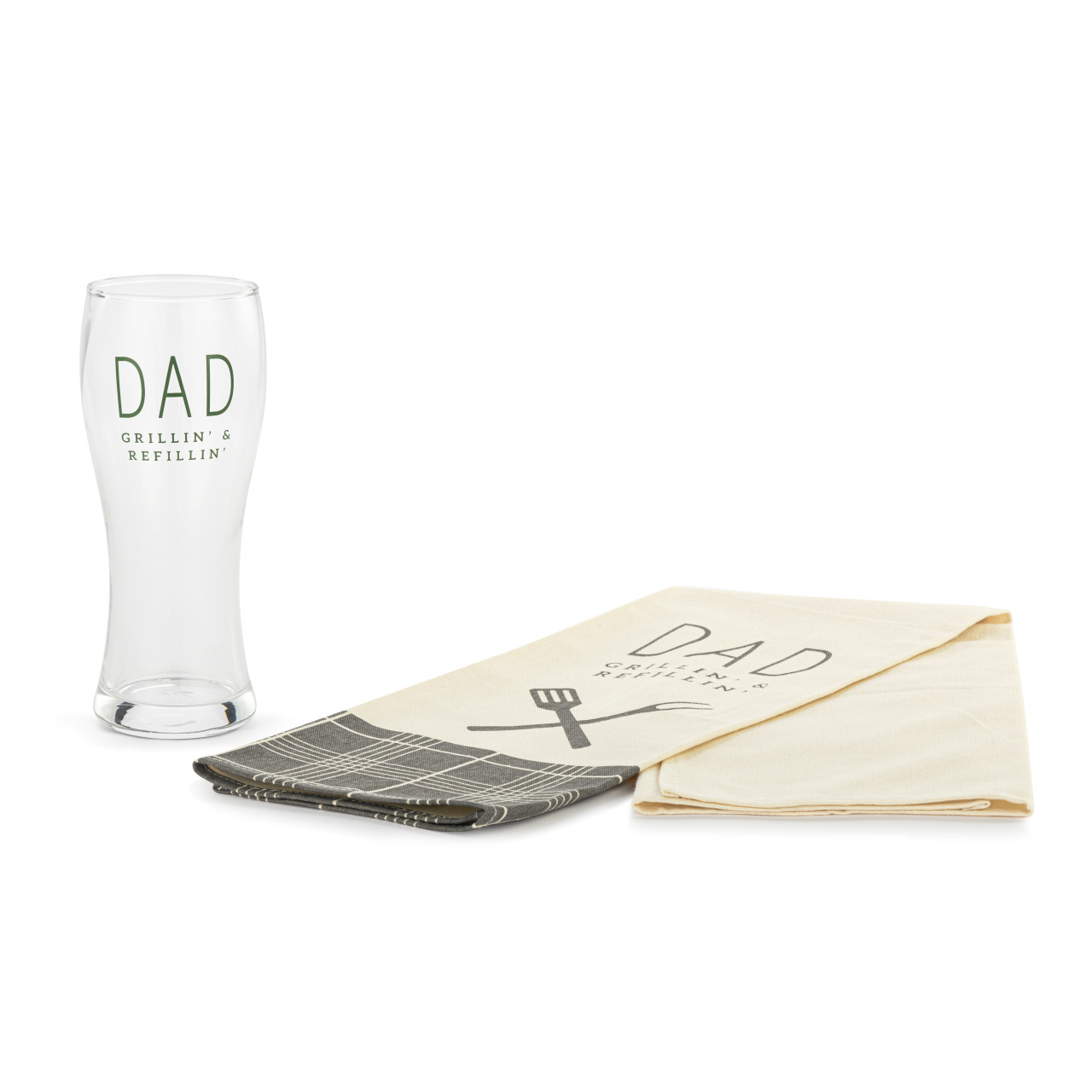 Dad Grillin' Pilsner Glass & Towel Set thumbnail