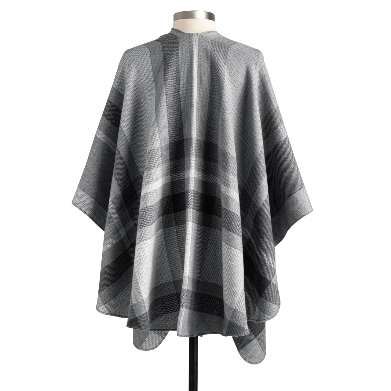 Plaid Reversible Wrap - Charcoal thumbnail