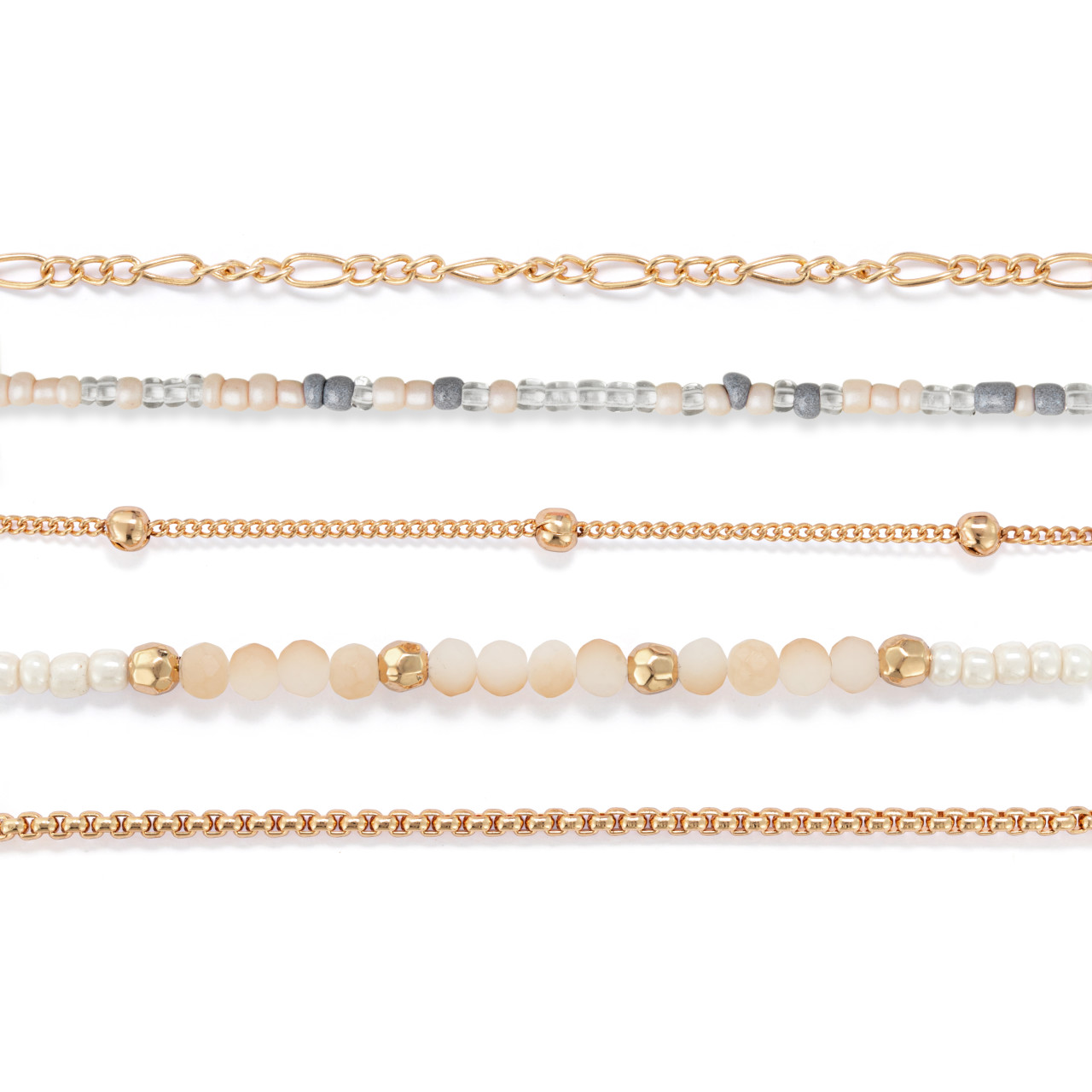 Bracelet Set of 5 - Rose Cloud Gold thumbnail