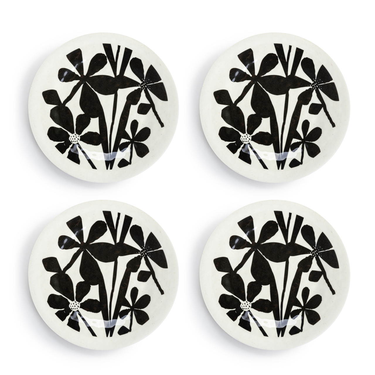 Bold Floral Melamine Appetizer Plates - Set of 4 thumbnail