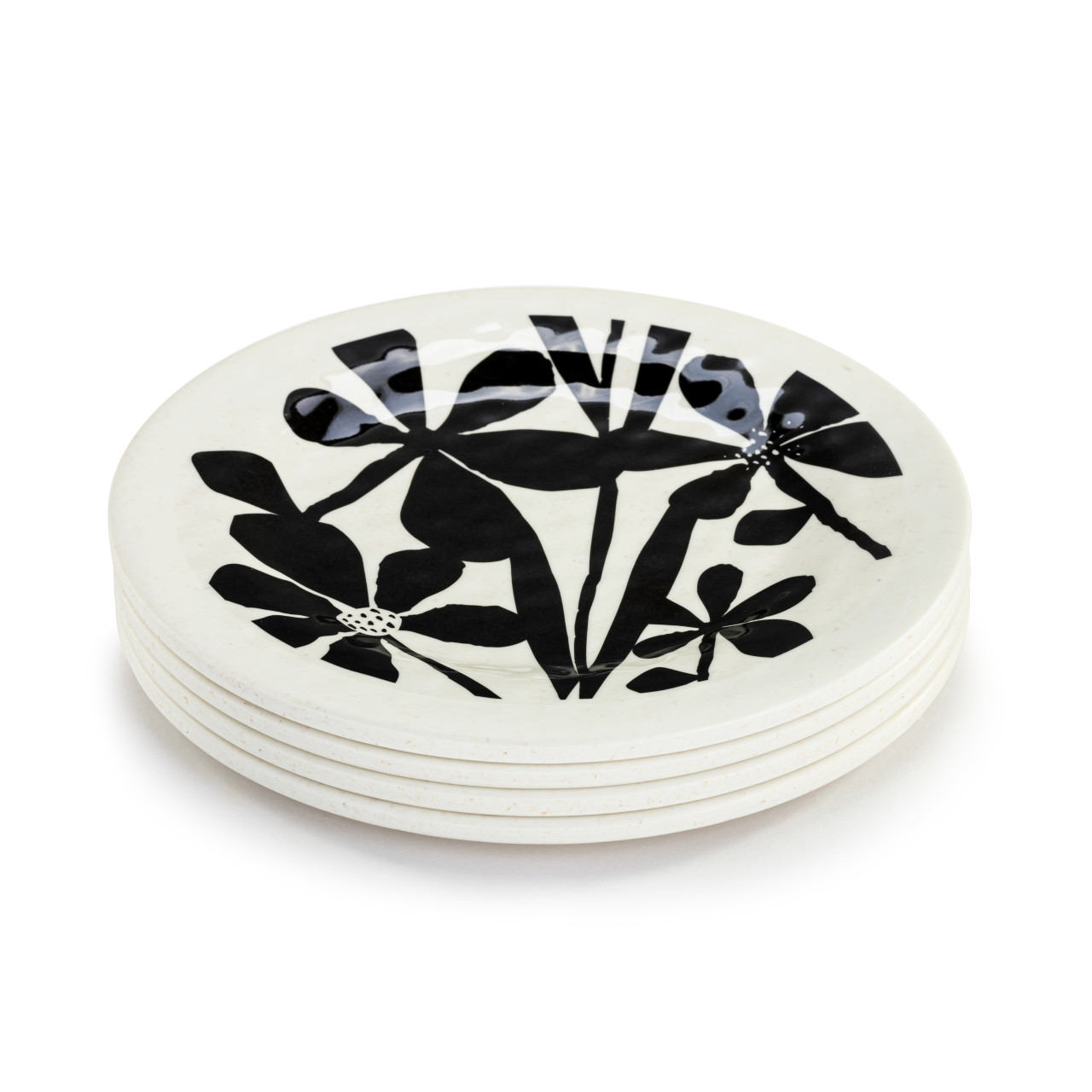 Bold Floral Melamine Appetizer Plates - Set of 4 thumbnail