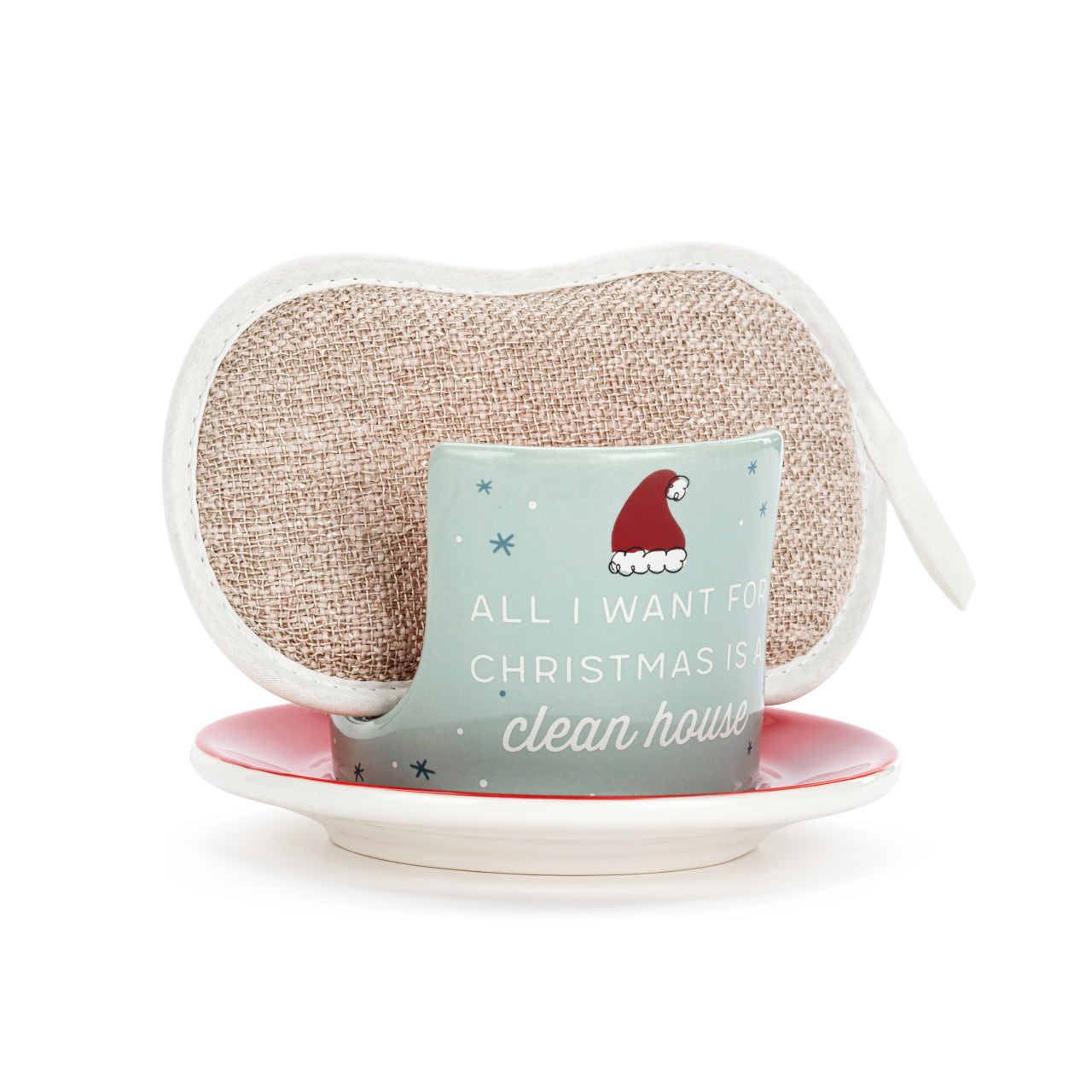 Clean House For Christmas Soap Dish with Sponge thumbnail