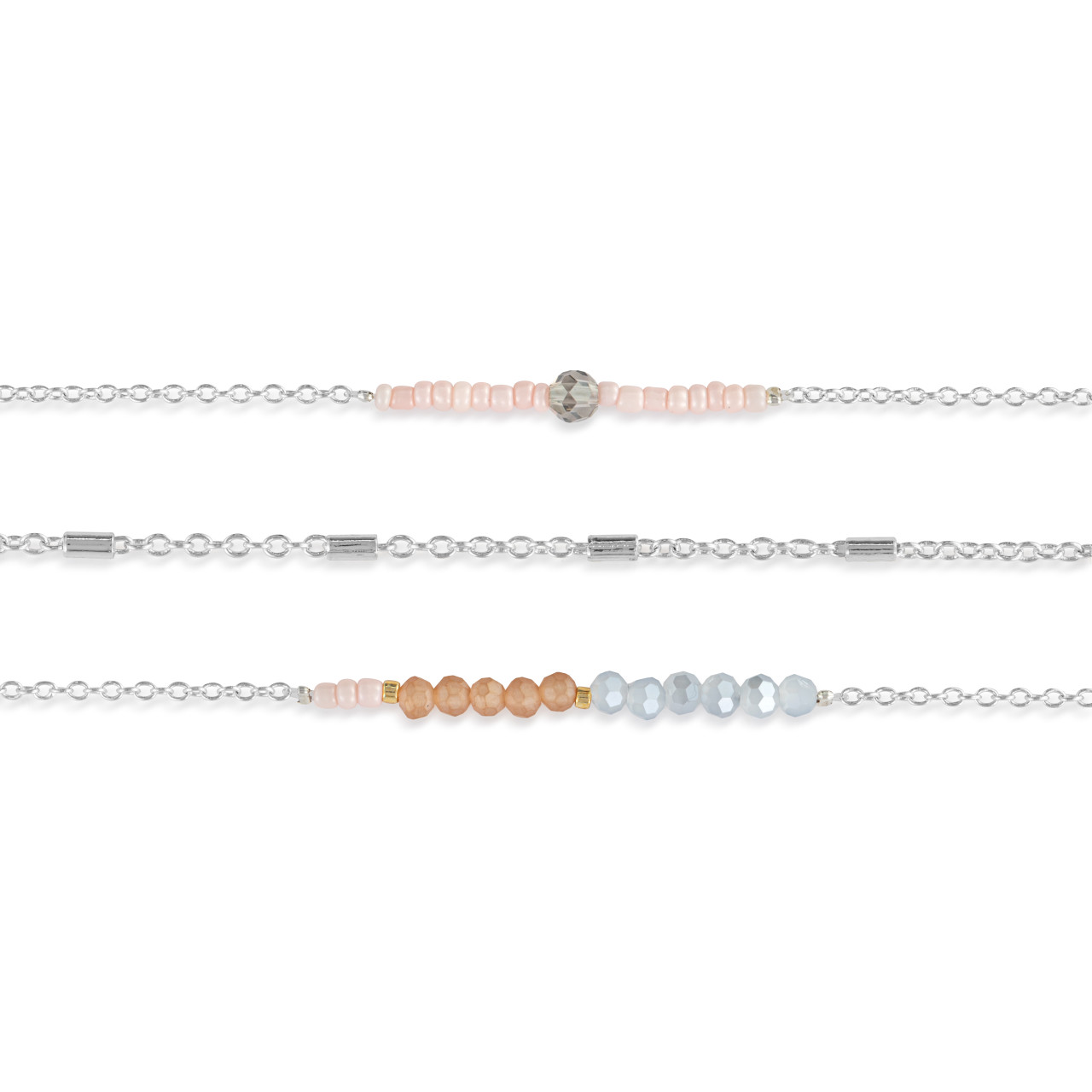 Necklace Set of 3 - Multicolor Silver thumbnail