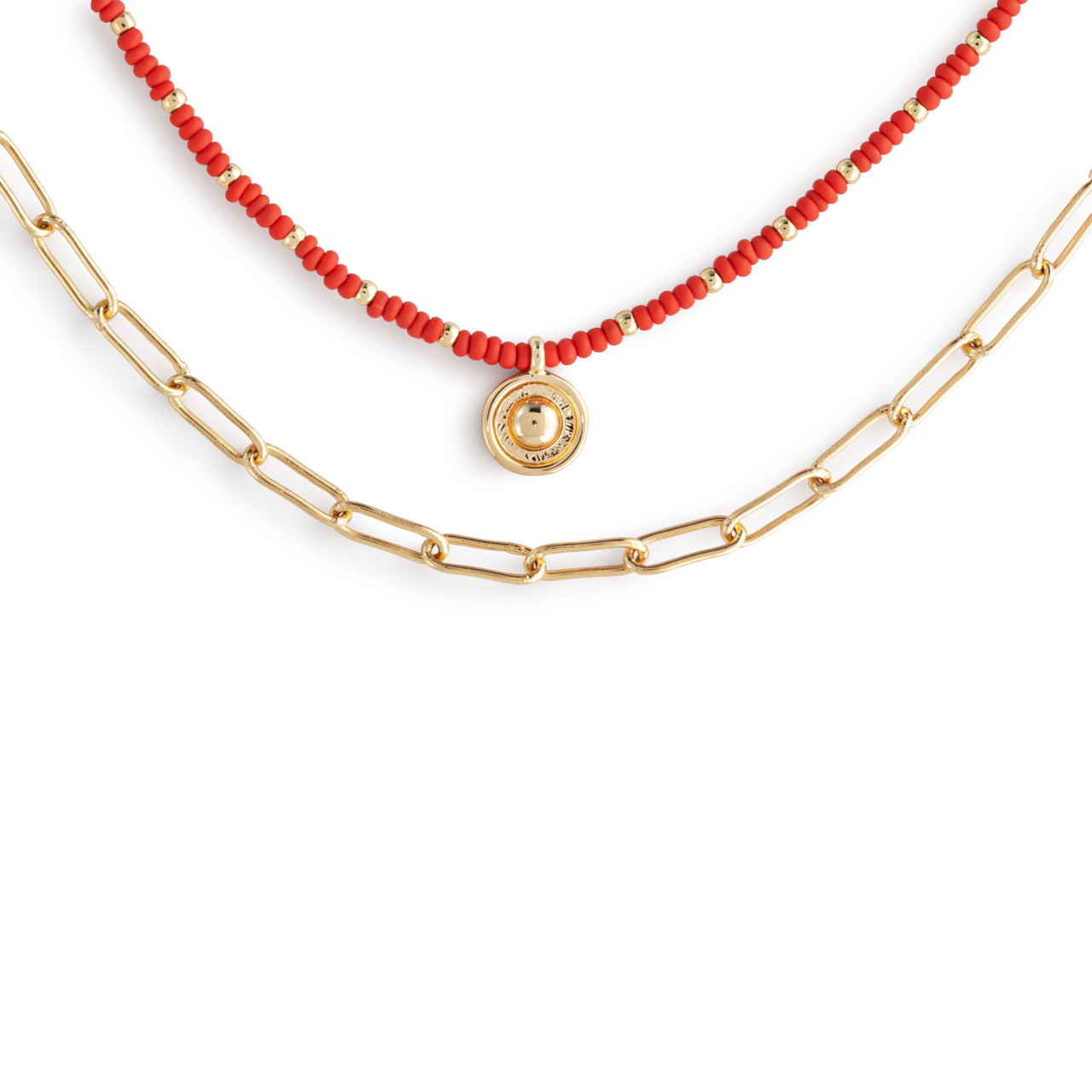 Red Thread Layered Necklace thumbnail