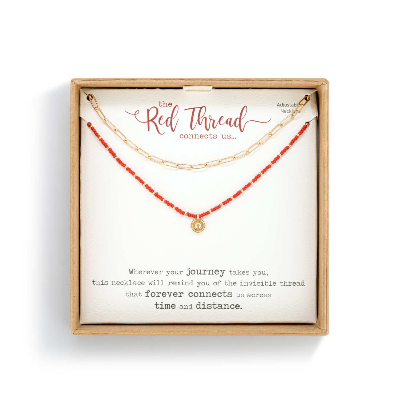 Red Thread Layered Necklace thumbnail