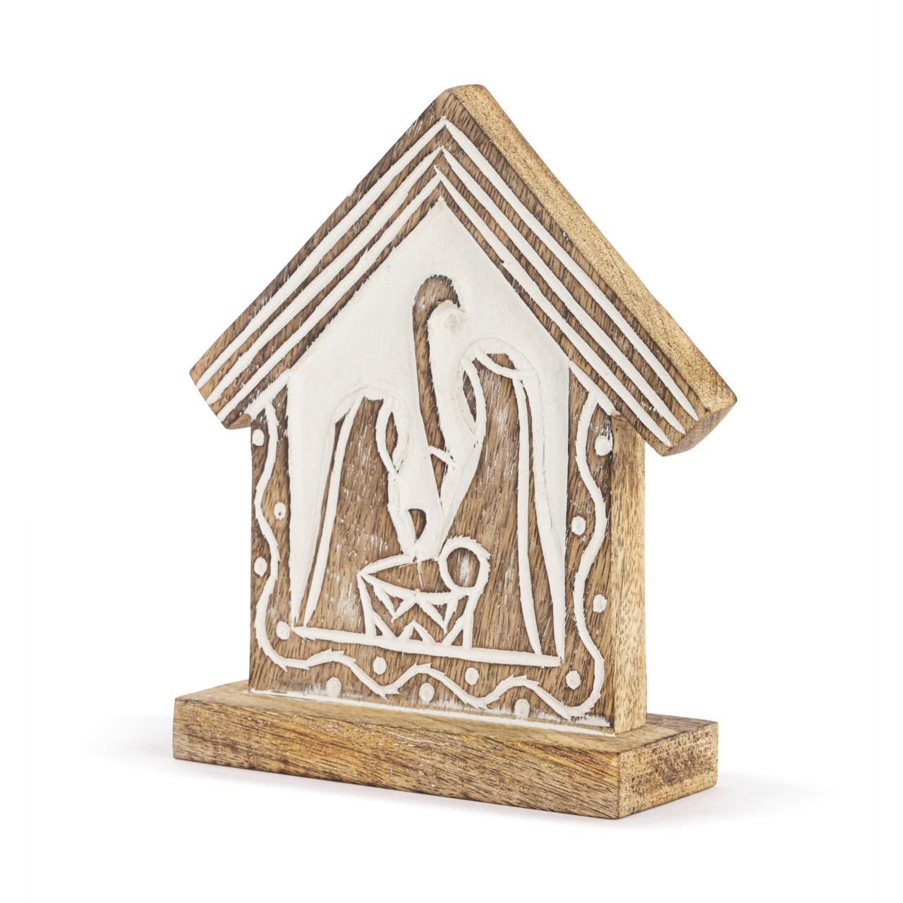 Wood Painted Small Nativity Scene thumbnail