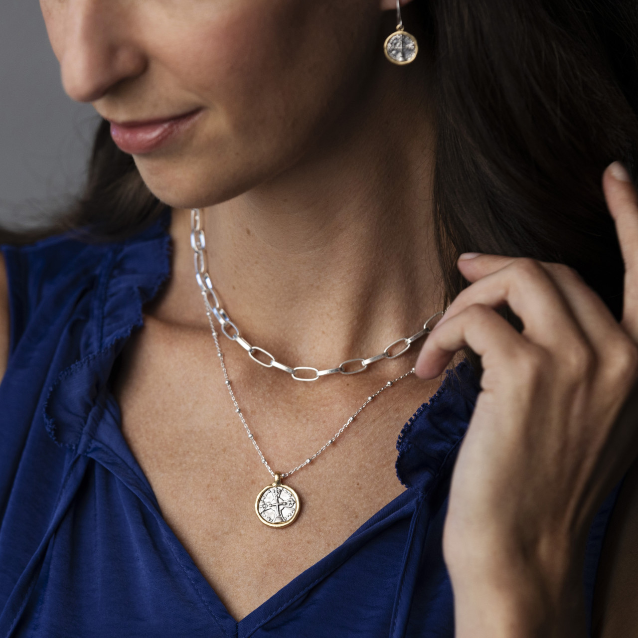 Wrapped in Prayer Layer Necklace - Silver thumbnail