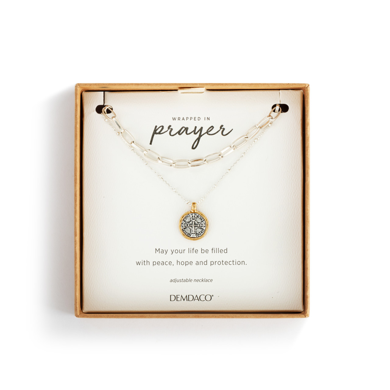 Wrapped in Prayer Layer Necklace - Silver thumbnail