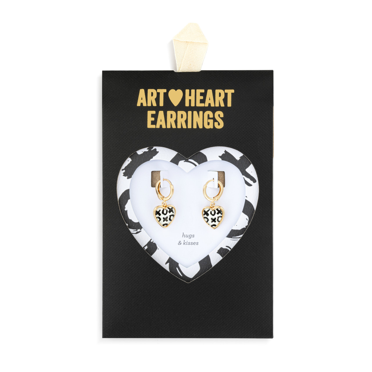Art Heart Earrings - Hugs & Kisses thumbnail