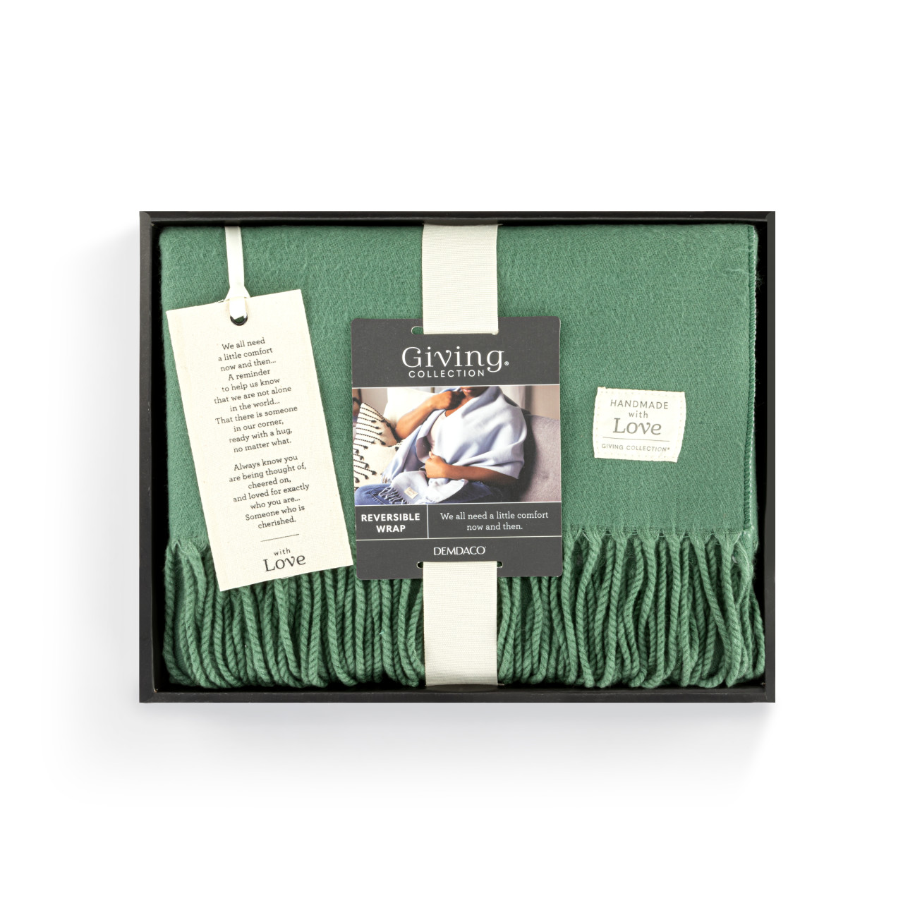 Giving Collection Vibrant Green Fringed Giving Wrap thumbnail
