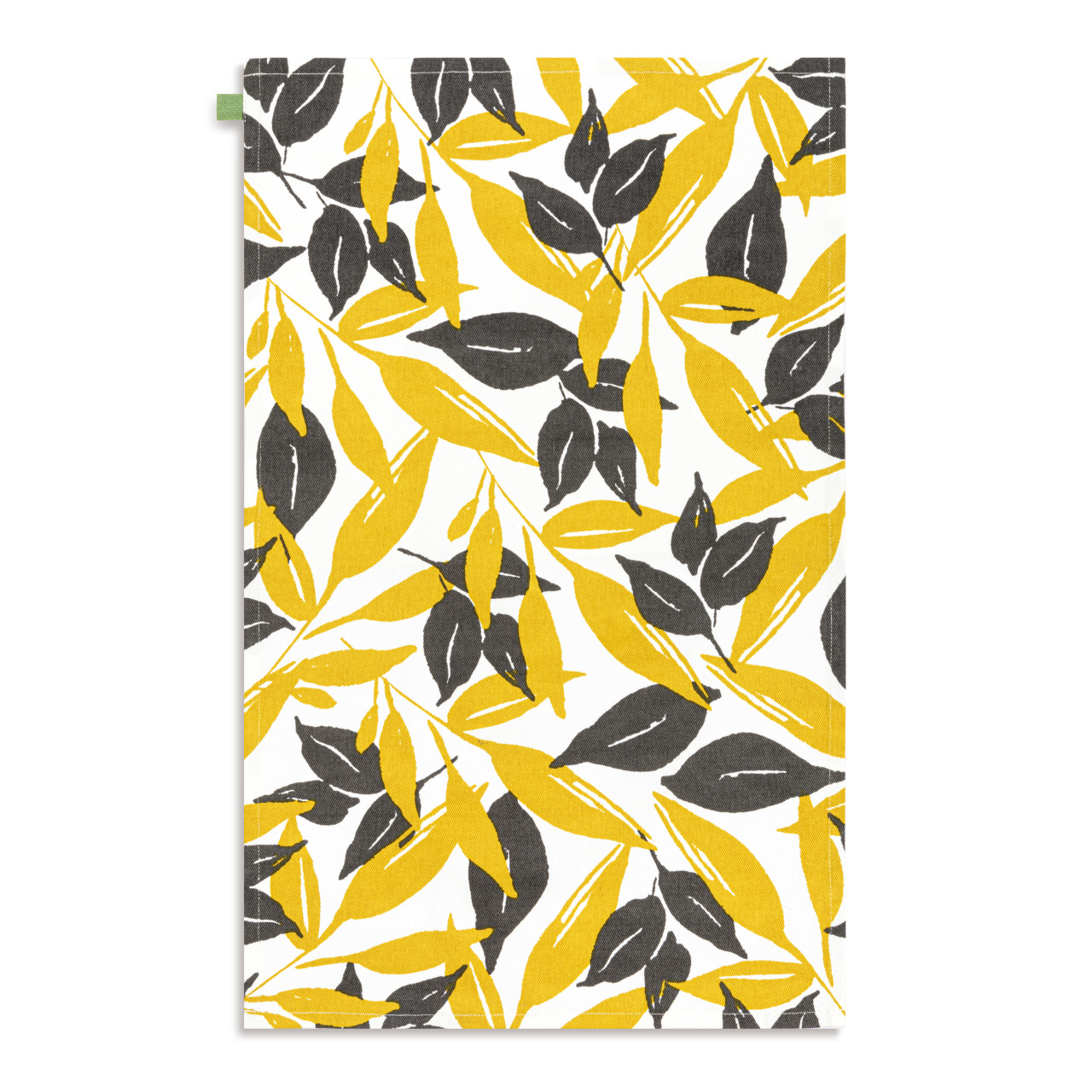 Gold Grey Leaves Kitchen Towel thumbnail