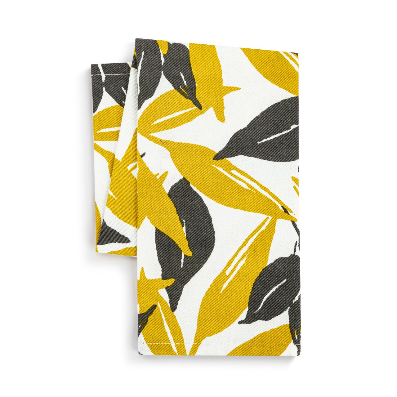 Gold Grey Leaves Kitchen Towel thumbnail