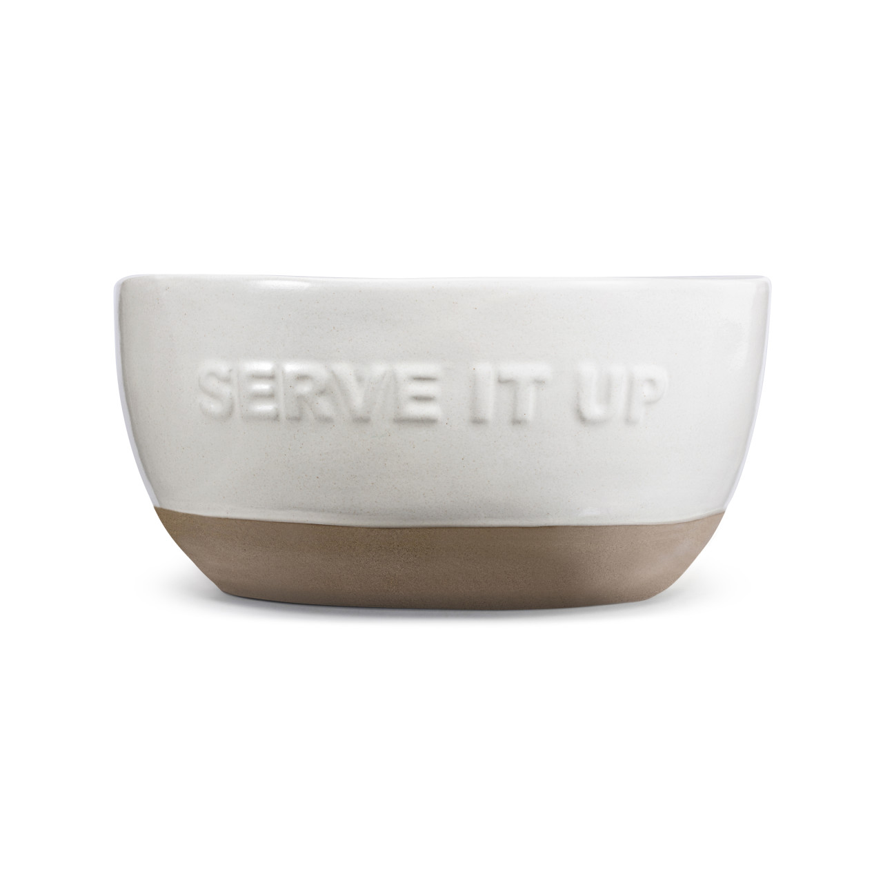 Gather 'Round White Stoneware Serve It Up Serving Bowl 10" thumbnail
