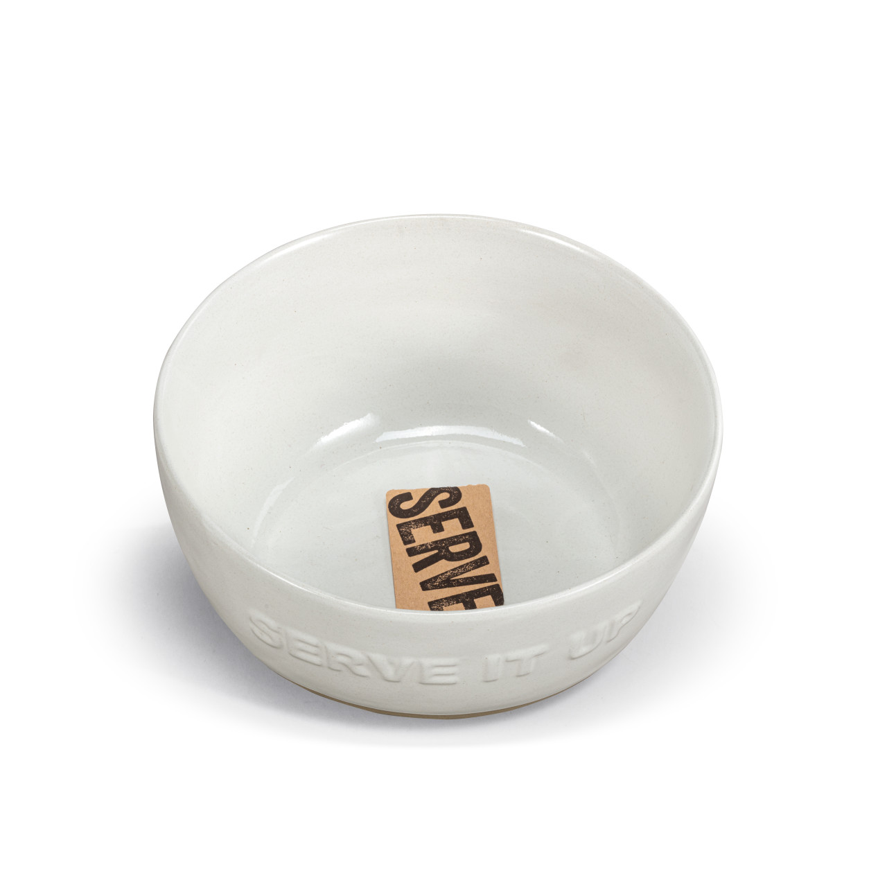 Gather 'Round White Stoneware Serve It Up Serving Bowl 10" thumbnail