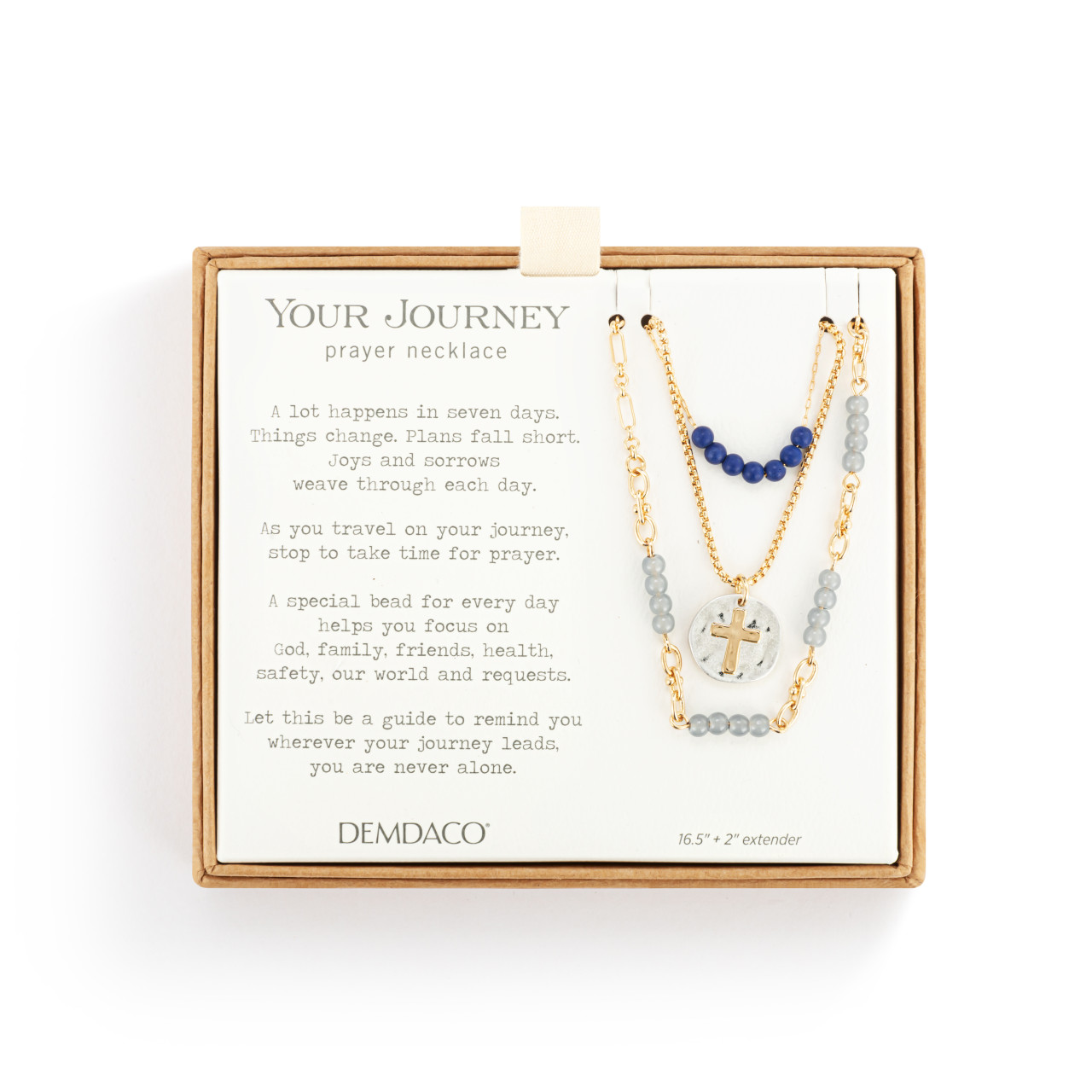 Beaded Prayer Necklace - Indigo thumbnail