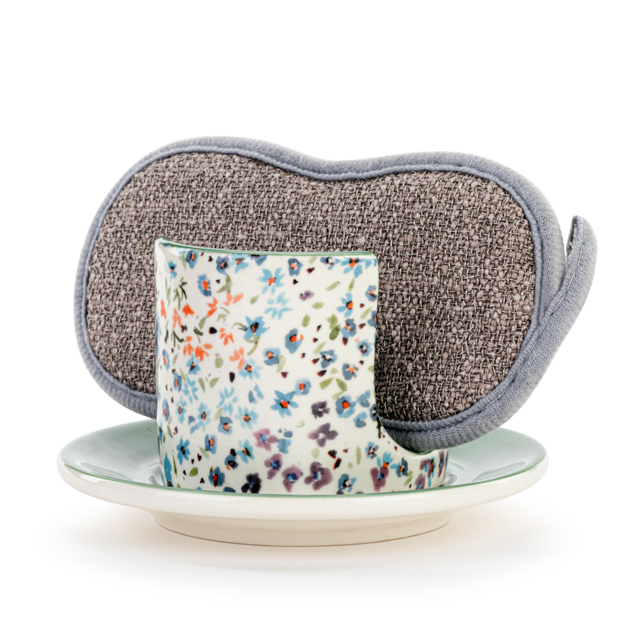 Tiny Floral Soap Dish with Sponge thumbnail