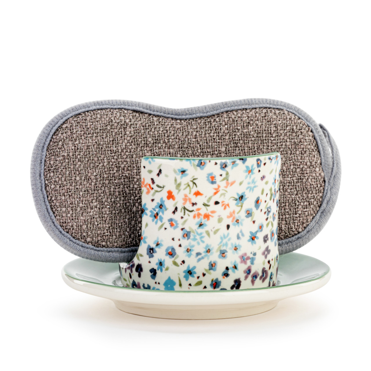 Tiny Floral Soap Dish with Sponge thumbnail