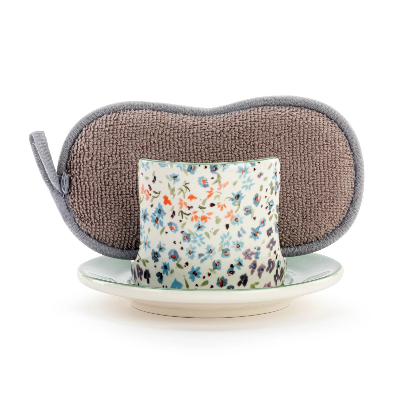 Tiny Floral Soap Dish with Sponge thumbnail