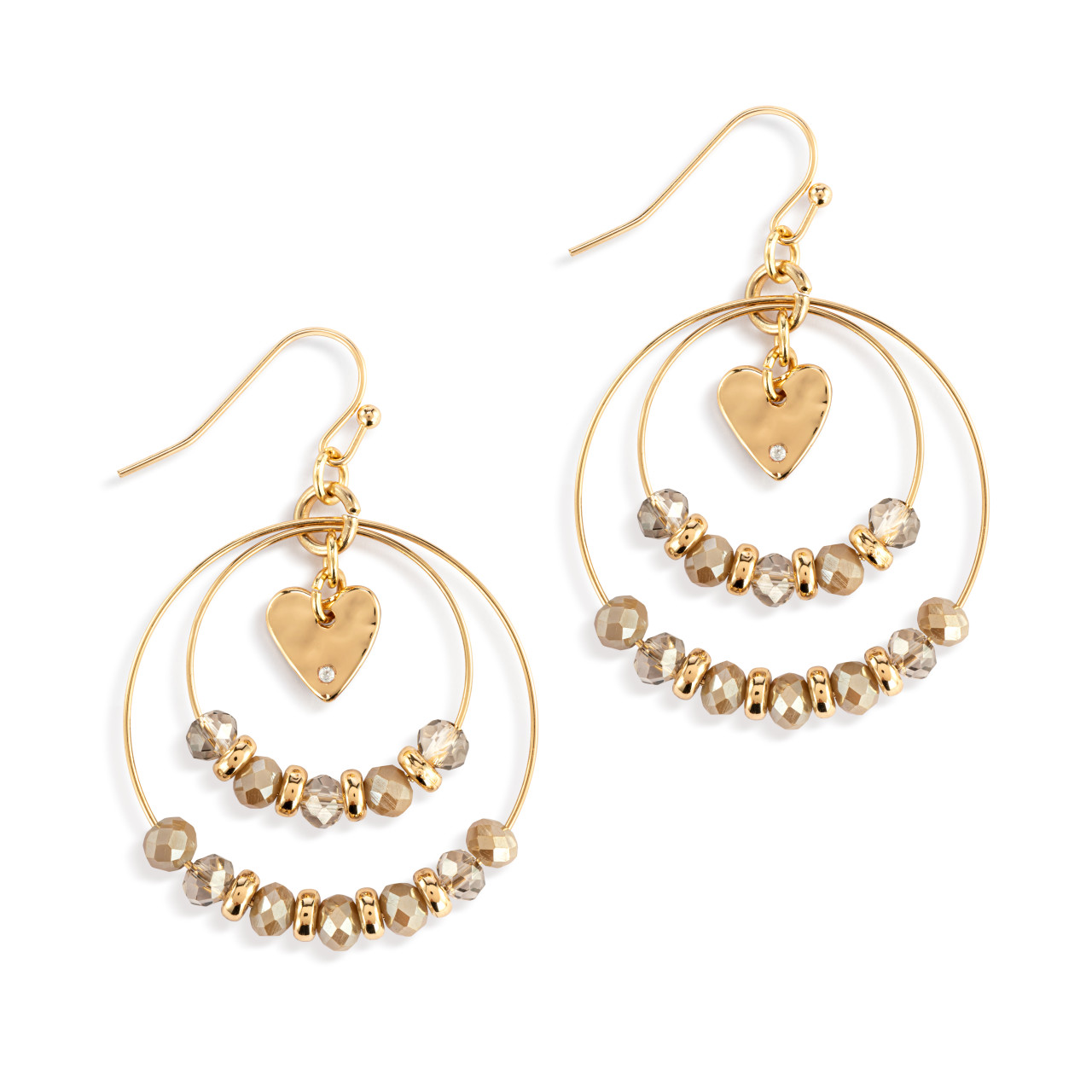 Beaded Love Earrings - Gray thumbnail