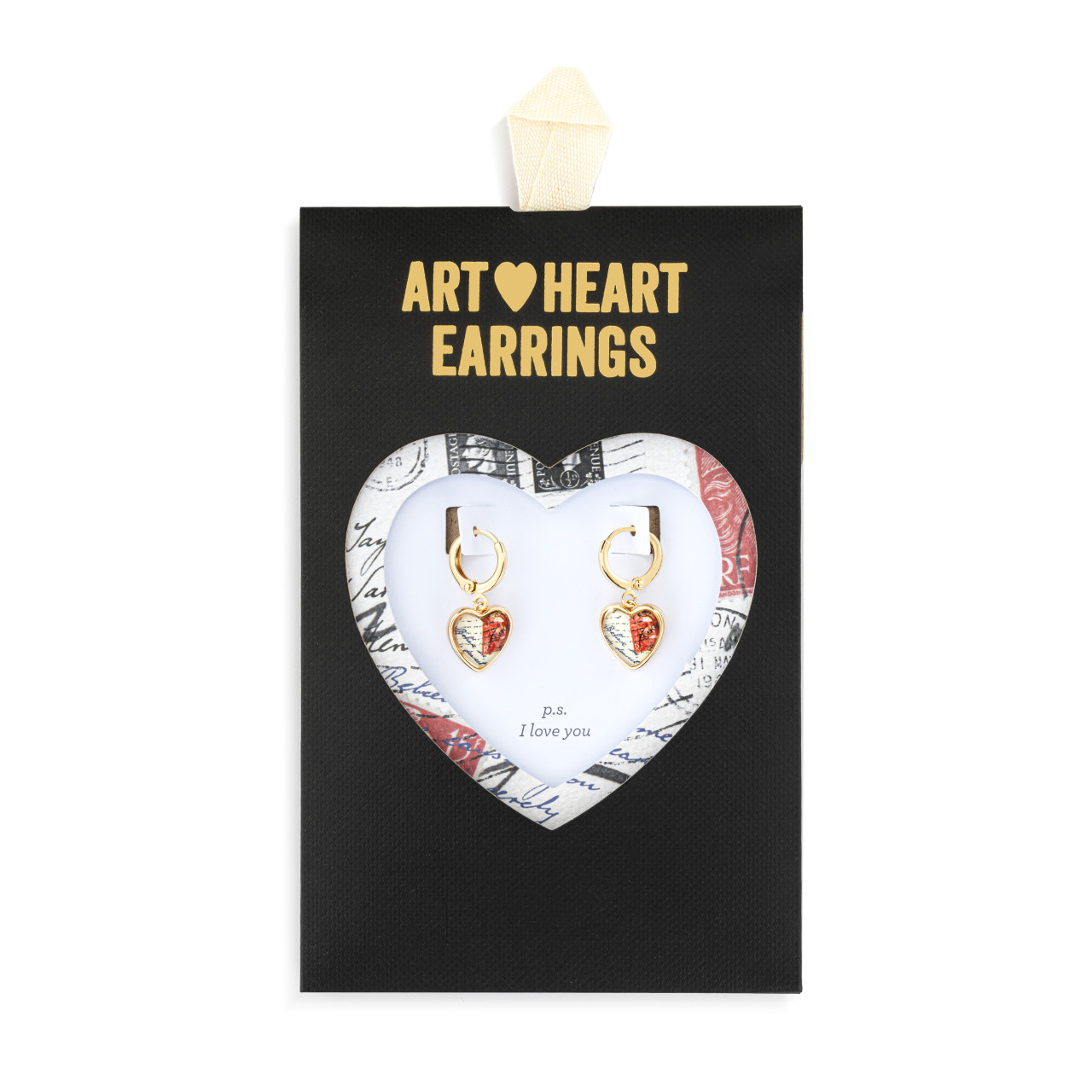 Art Heart Earrings - P.S. I Love You thumbnail
