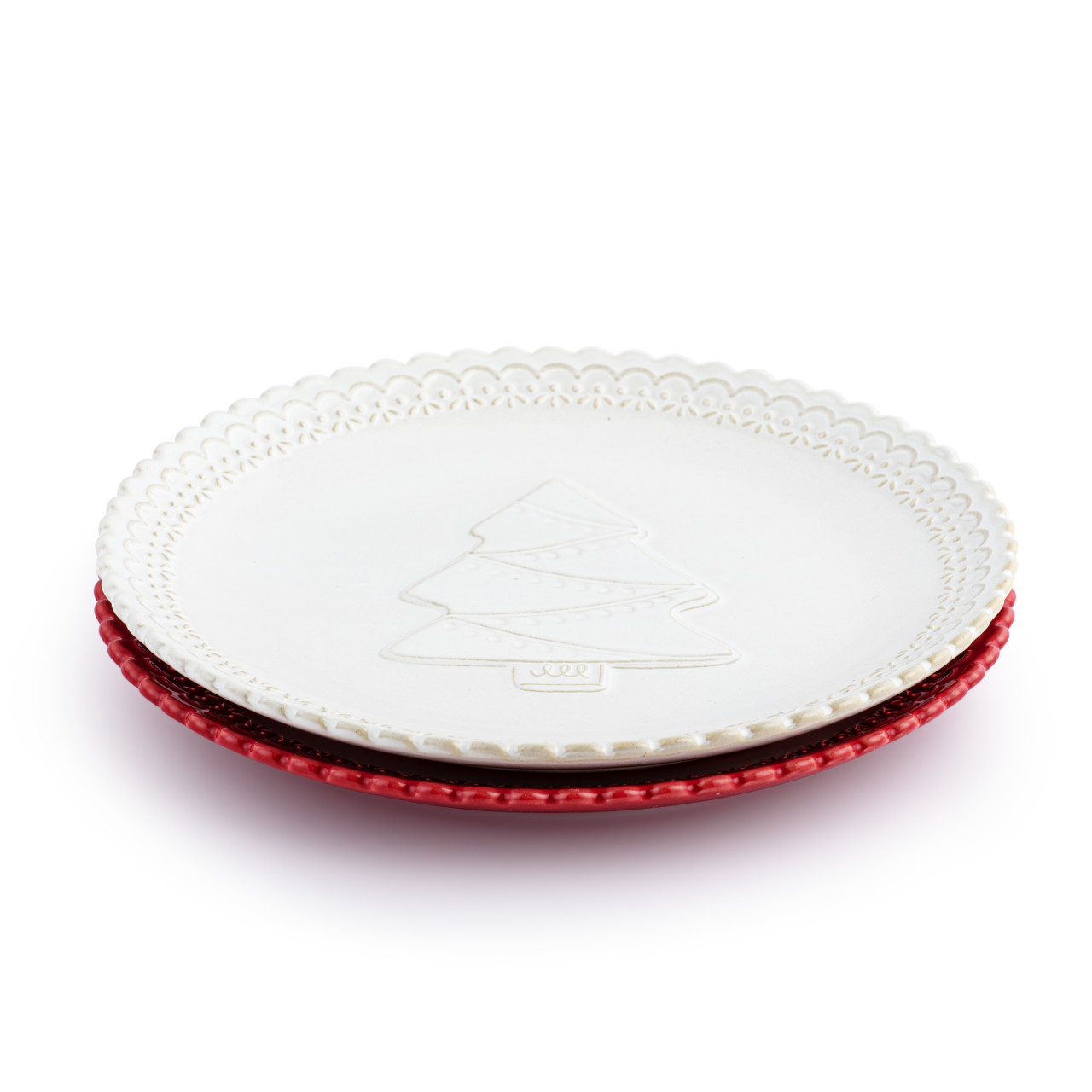 Mini Ceramic Christmas Cookie Plates - Set of 2 thumbnail