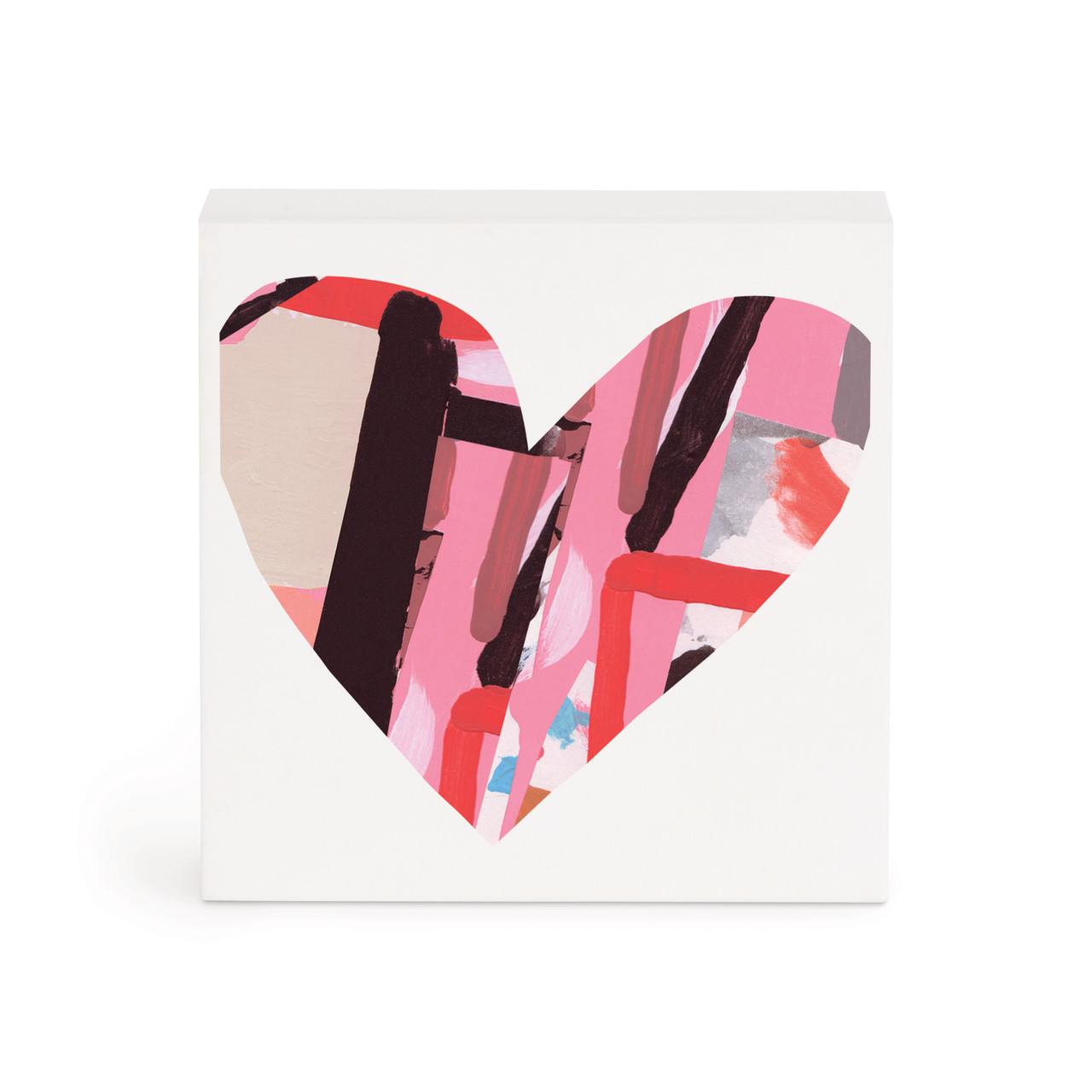 Pink & Black Heart Wall Art - 4"sq thumbnail