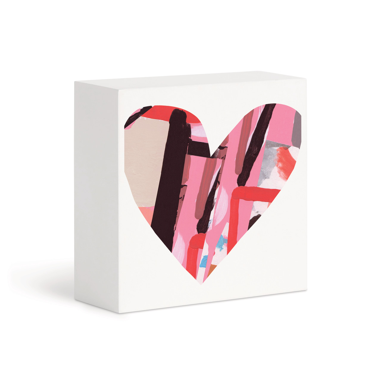 Pink & Black Heart Wall Art - 4"sq thumbnail