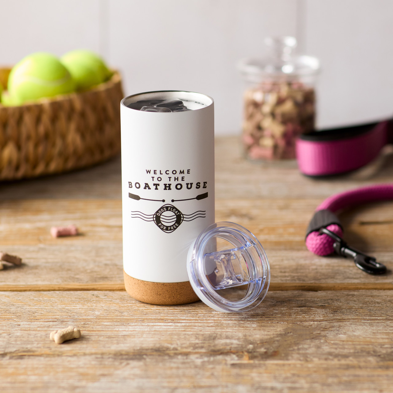 Boathouse Metal Tumbler with Lid - White thumbnail