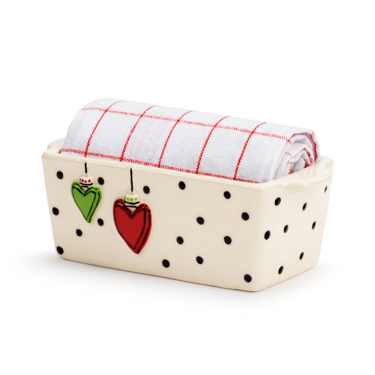 Mini Loaf Pan with Towel Set - Hearts thumbnail