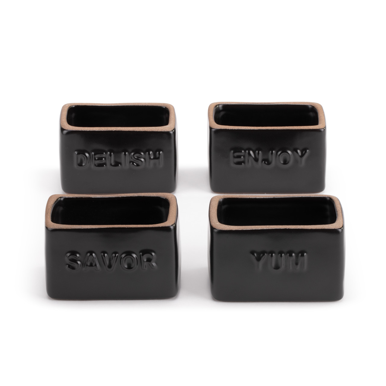 Black Gather Round Napkin Rings - Set of 4 thumbnail