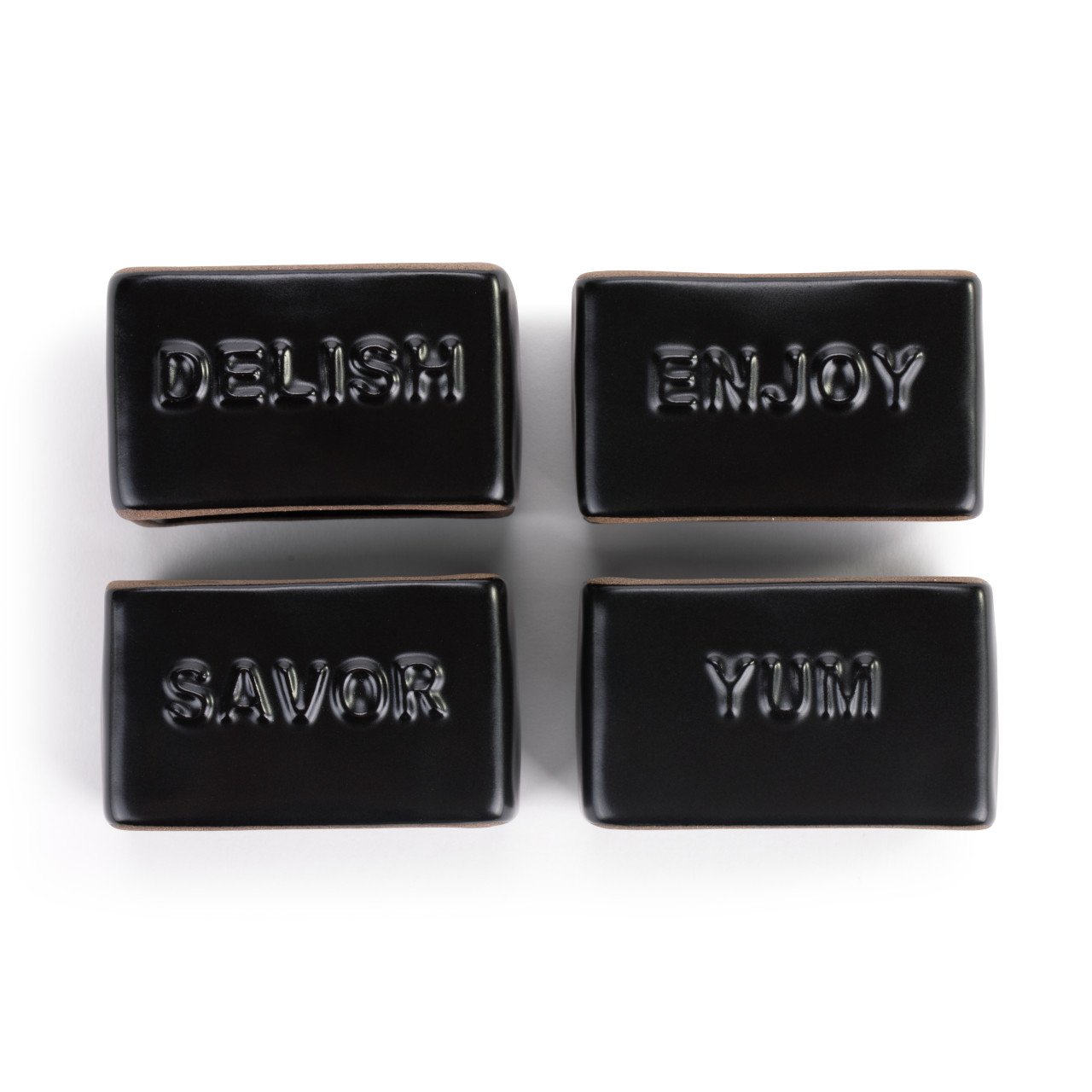 Black Gather Round Napkin Rings - Set of 4 thumbnail