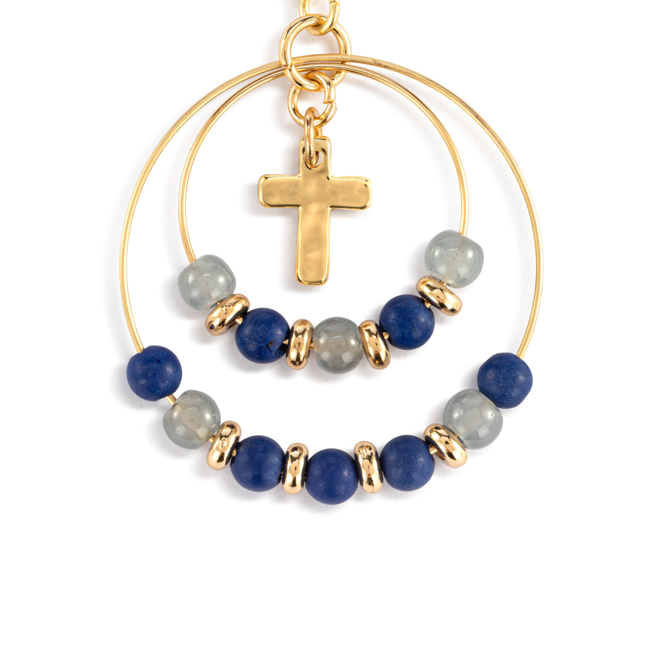 Beaded Prayer Earrings - Indigo thumbnail