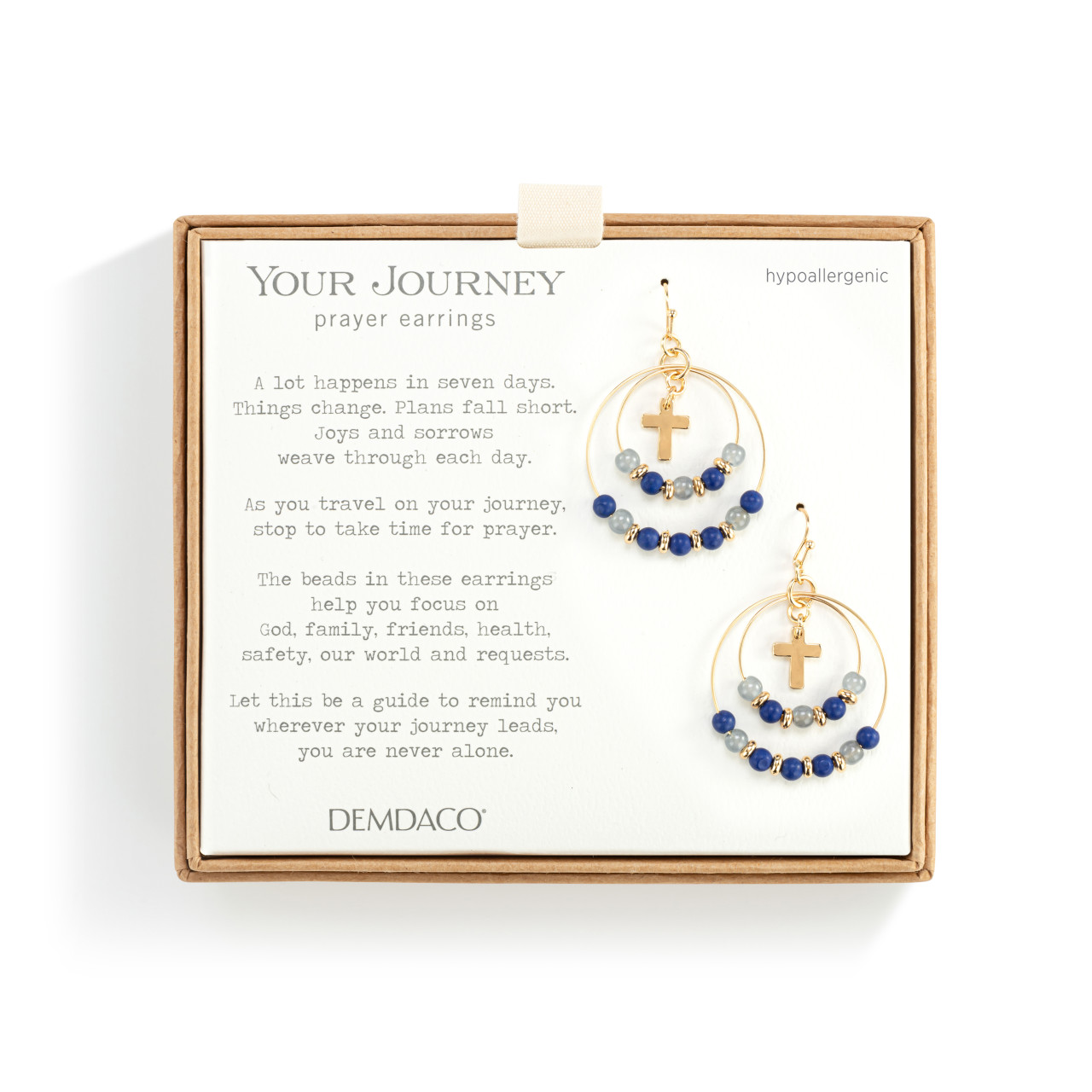 Beaded Prayer Earrings - Indigo thumbnail