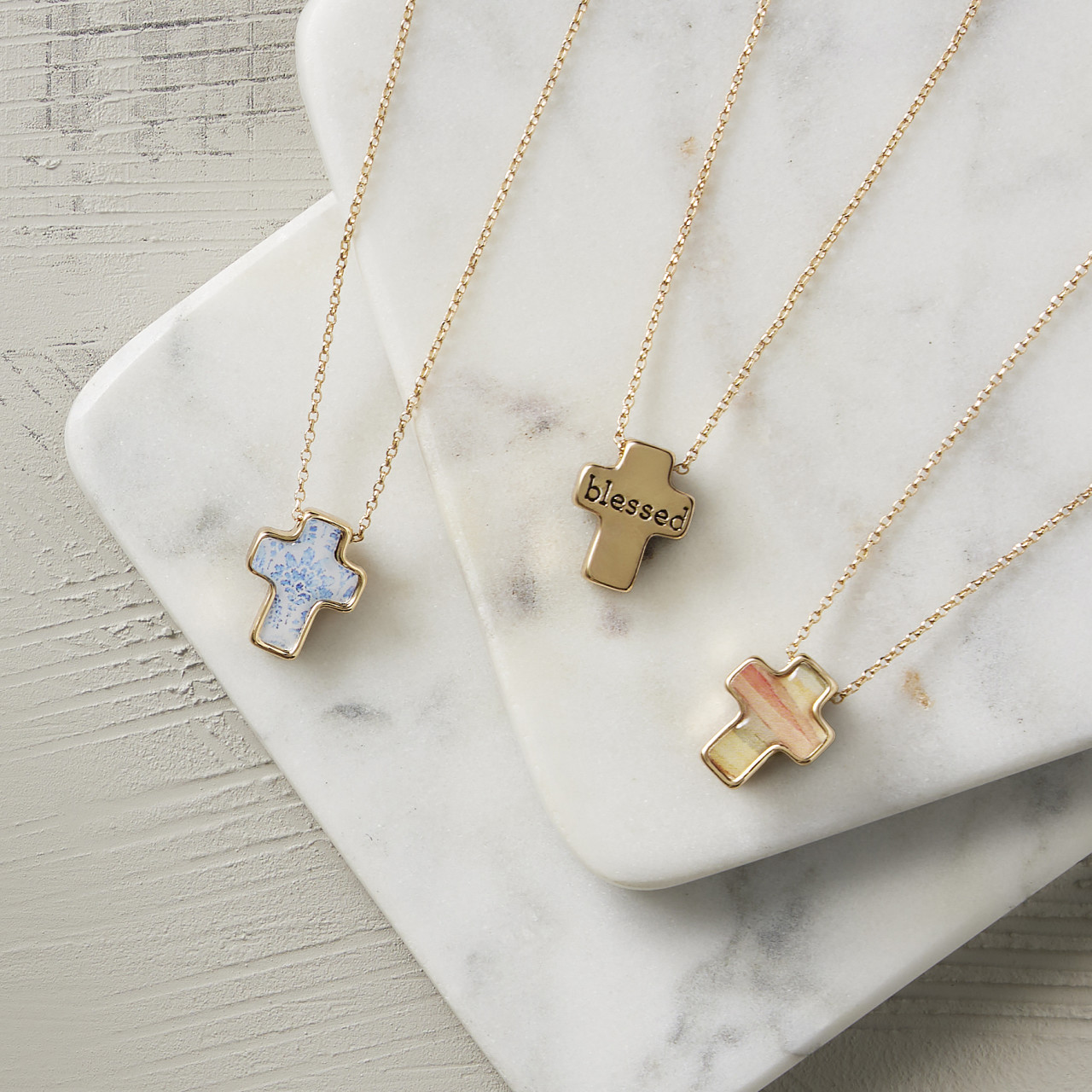 Artful Cross Necklace - Love thumbnail