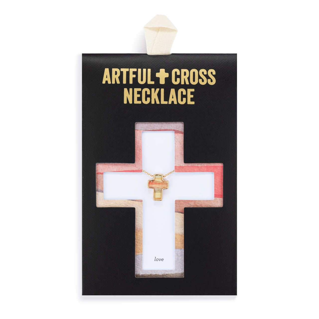Artful Cross Necklace - Love thumbnail