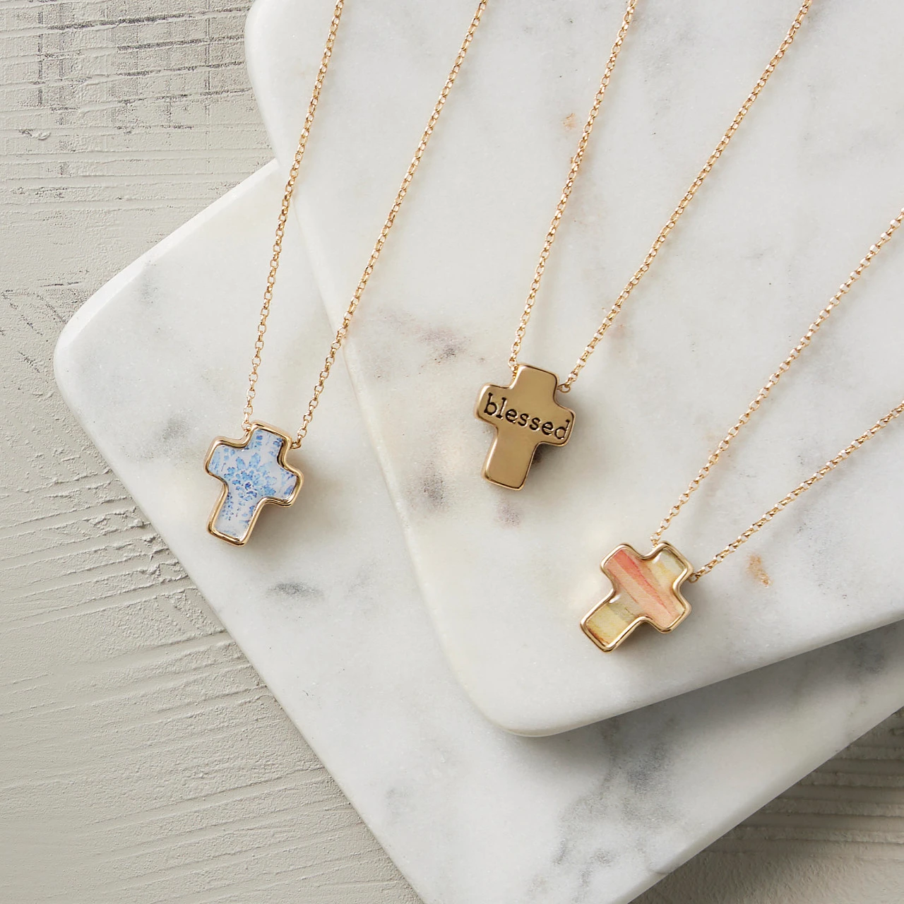 Artful Cross Necklace - Love thumbnail
