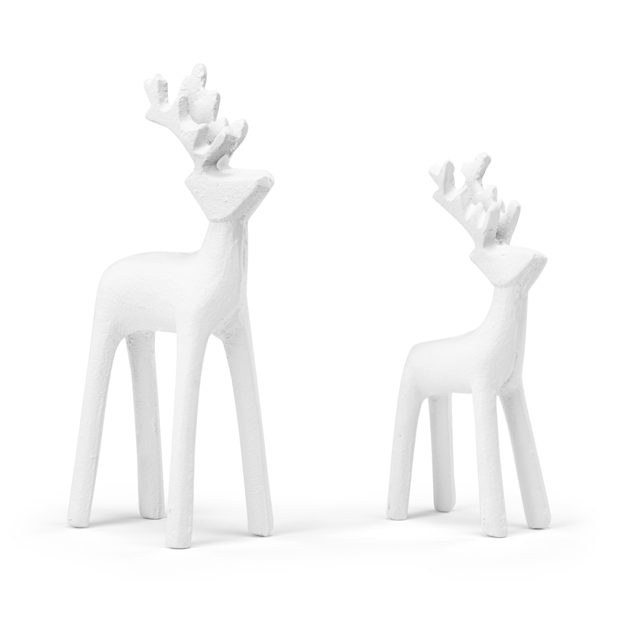Cast Iron White Reindeer - Set of 2 thumbnail