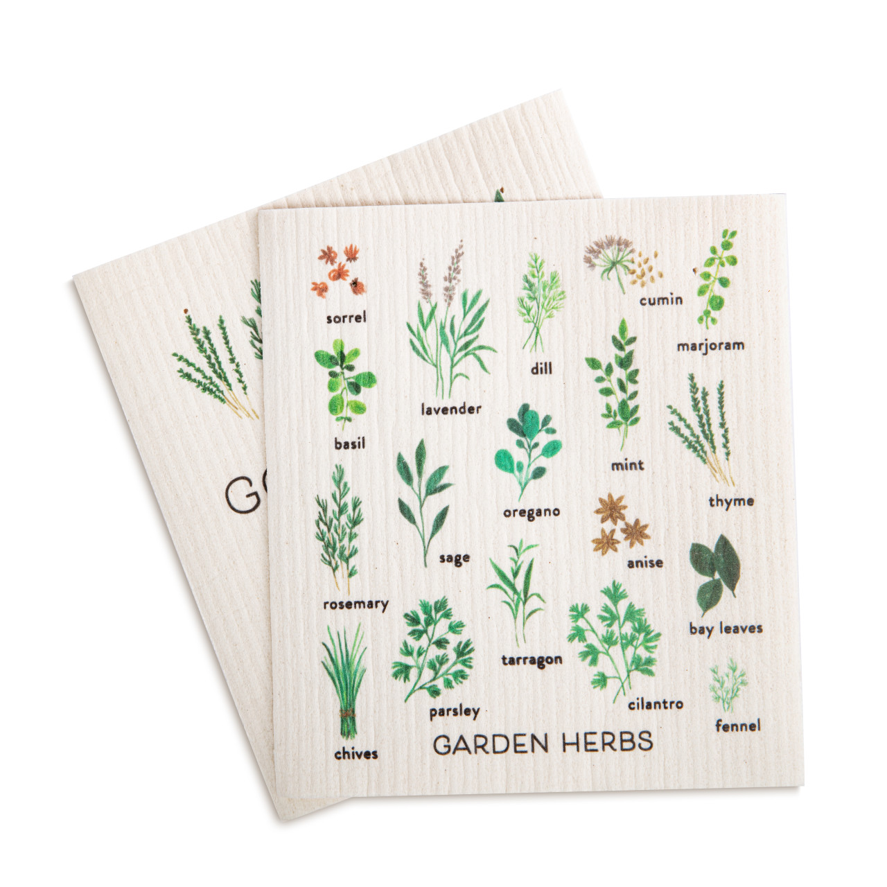 Biodegradable Dish Cloths Set of 2 - Garden Herbs thumbnail