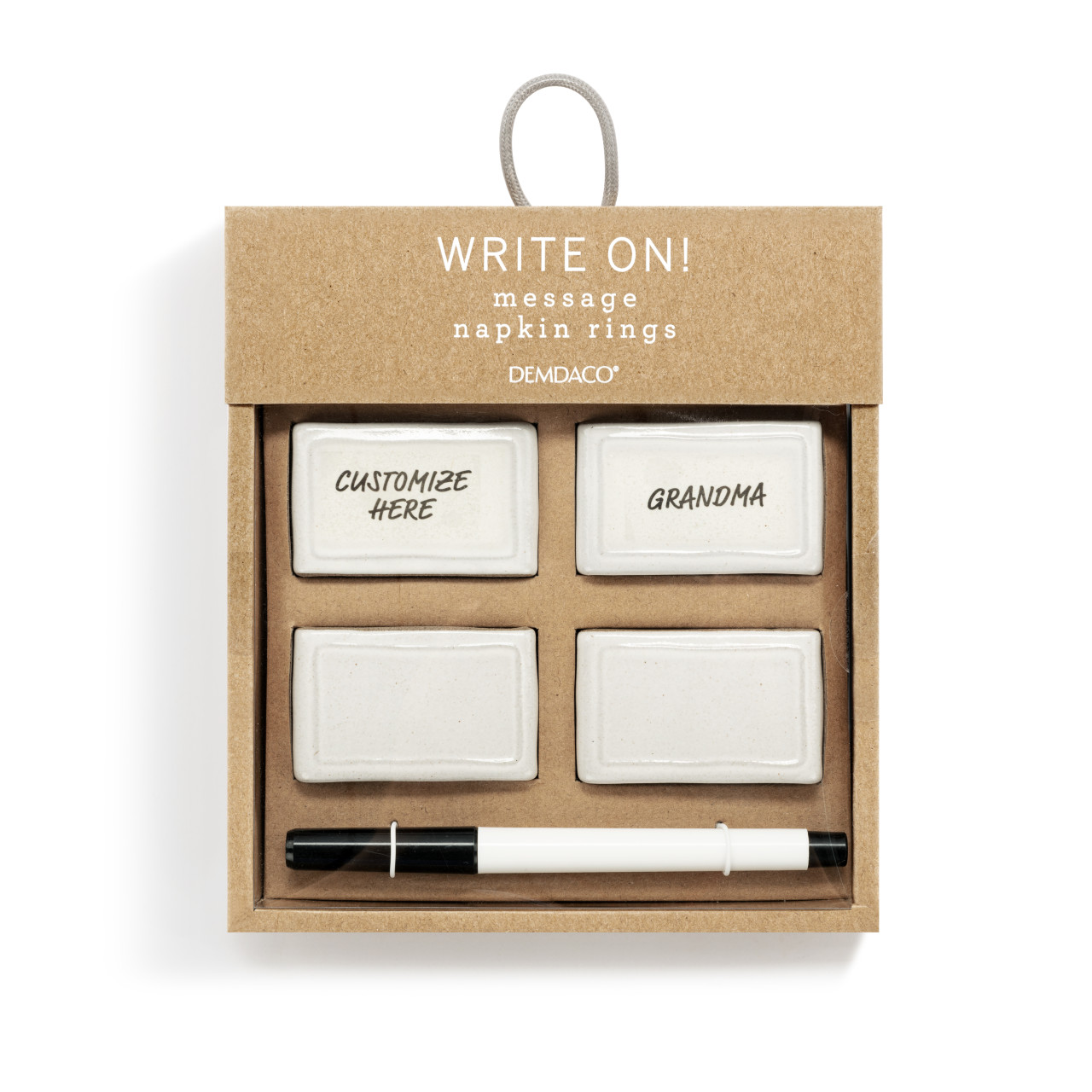 WRITE ON Napkin Rings with Marker - Set of 4 thumbnail