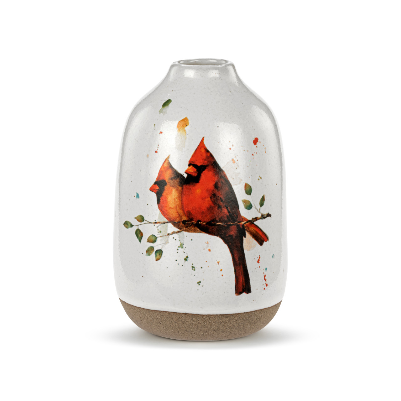 Dean Crouser Pair of Cardinals Flower Bud Vase 3" x 4.75" thumbnail
