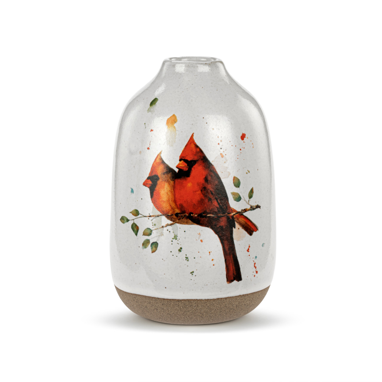 Dean Crouser Pair of Cardinals Flower Bud Vase 3" x 4.75" thumbnail