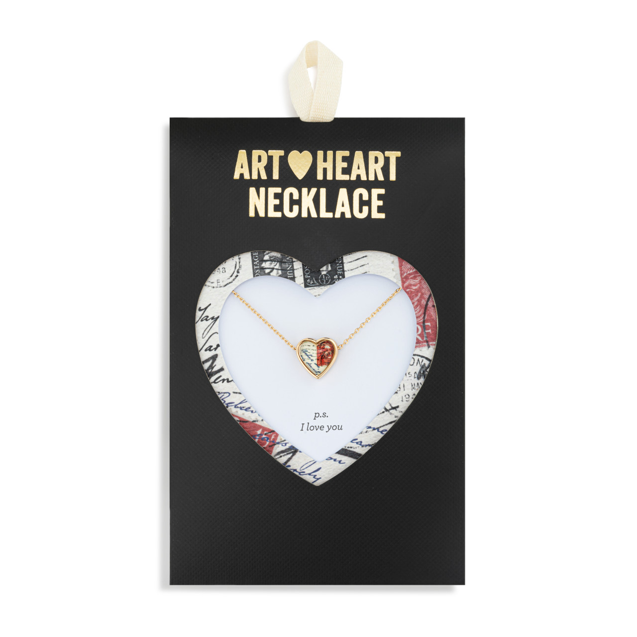 Art Heart Necklace - P.S. I Love You thumbnail