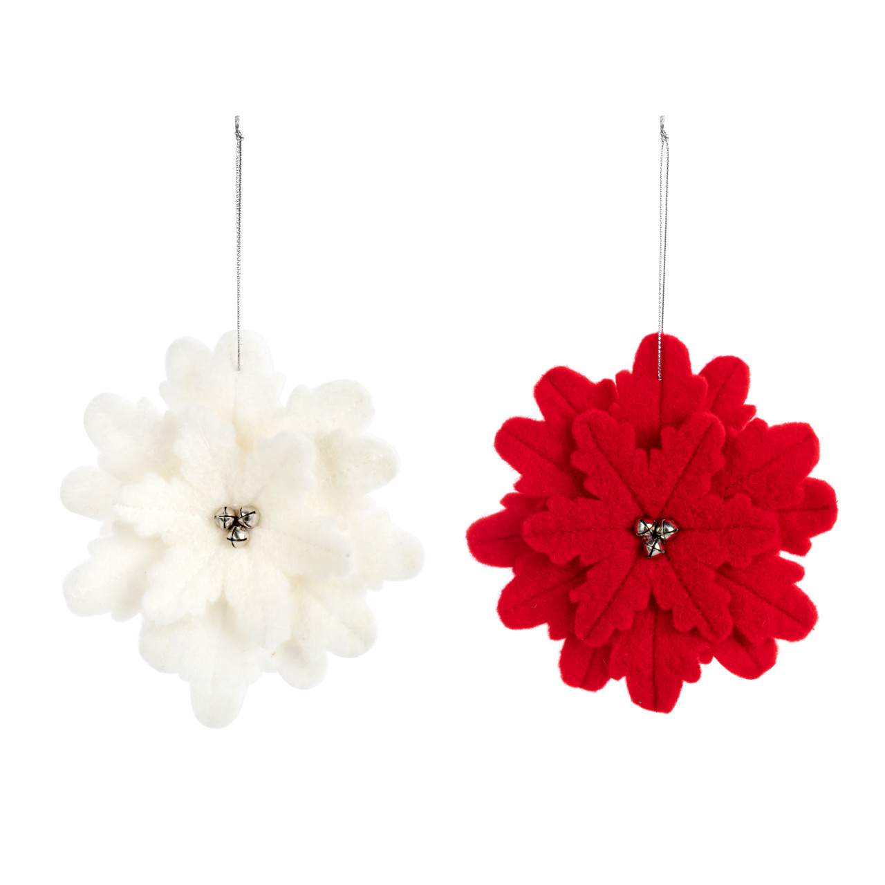 Felt Poinsettia Ornaments - Set of 2 thumbnail