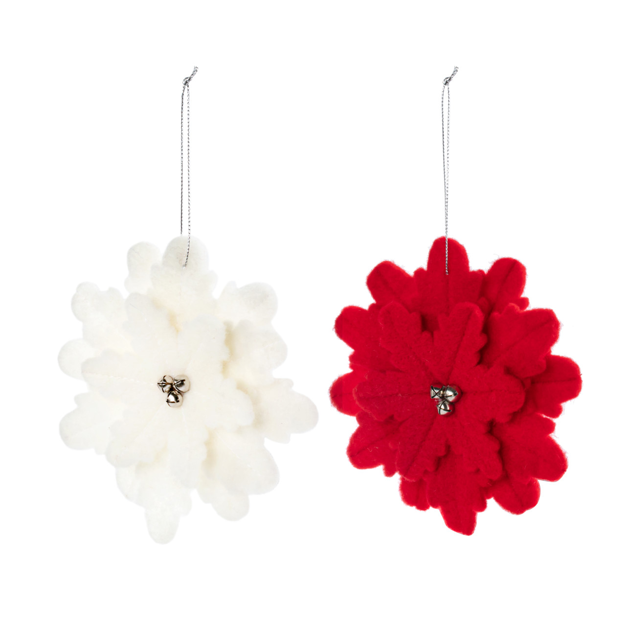 Felt Poinsettia Ornaments - Set of 2 thumbnail