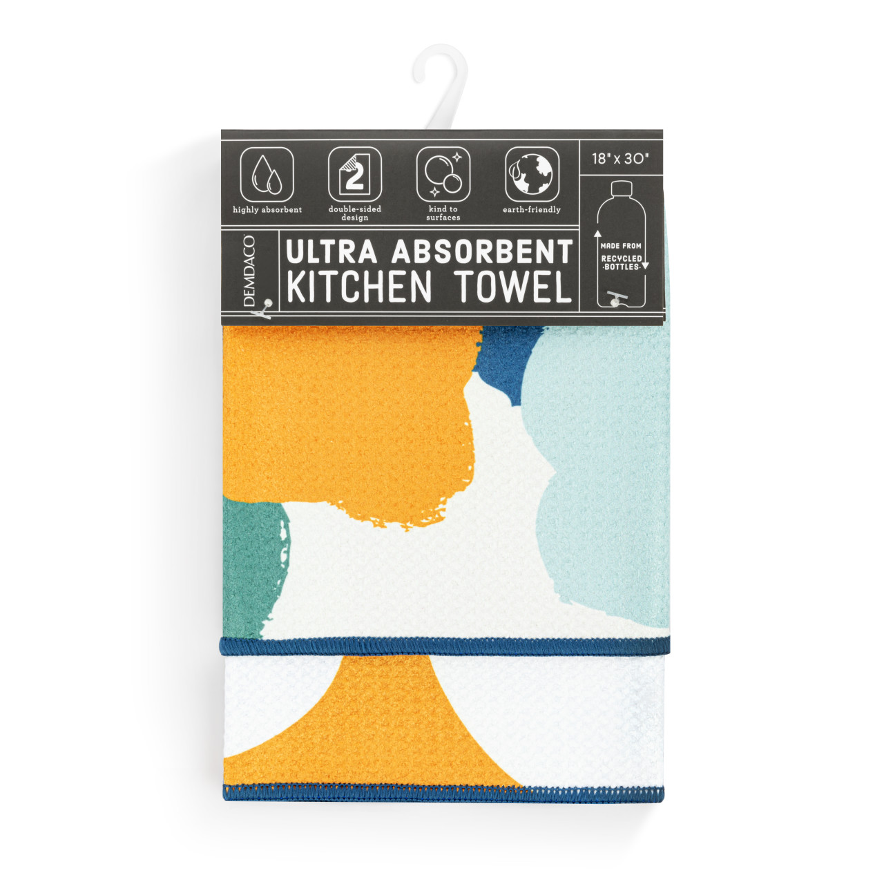 Blue Orange Poppy Absorbent Reversible Towel - 18x30in thumbnail