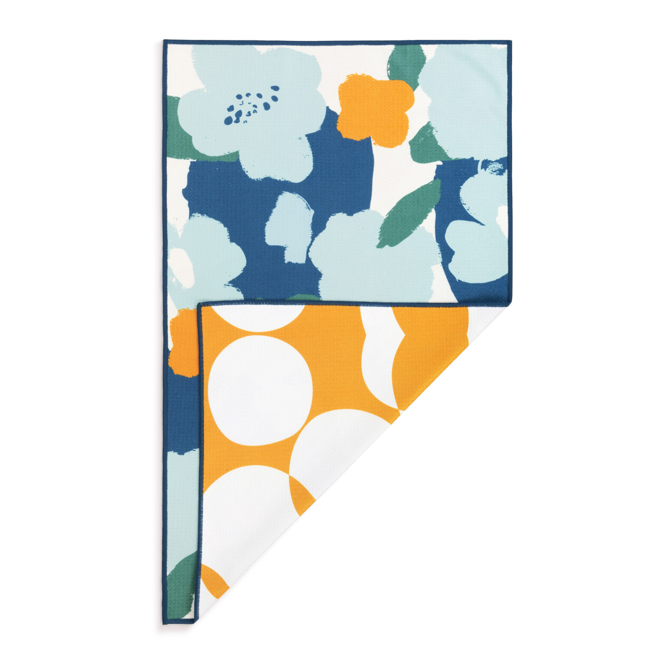 Blue Orange Poppy Absorbent Reversible Towel - 18x30in thumbnail